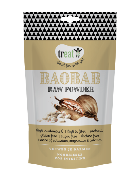 A pack of TREAT Baobab Raw Powder