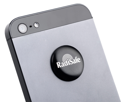 RadiSafe sticker on iphone